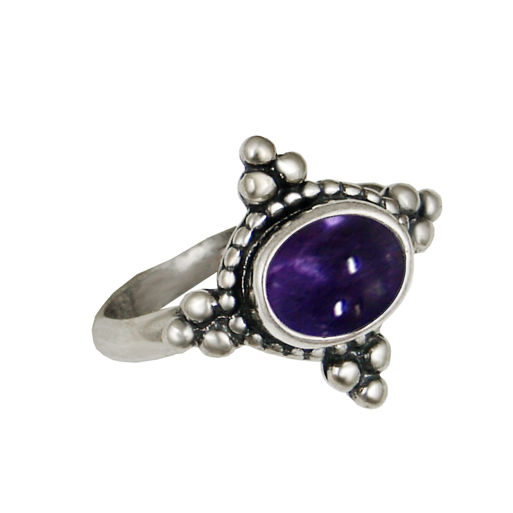 Sterling Silver Gemstone Ring With Iolite Size 10